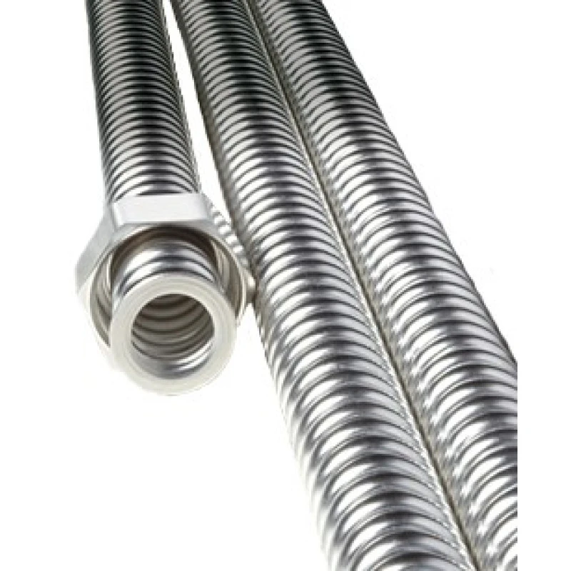 Tubo flexible de acero inoxidable en instalación